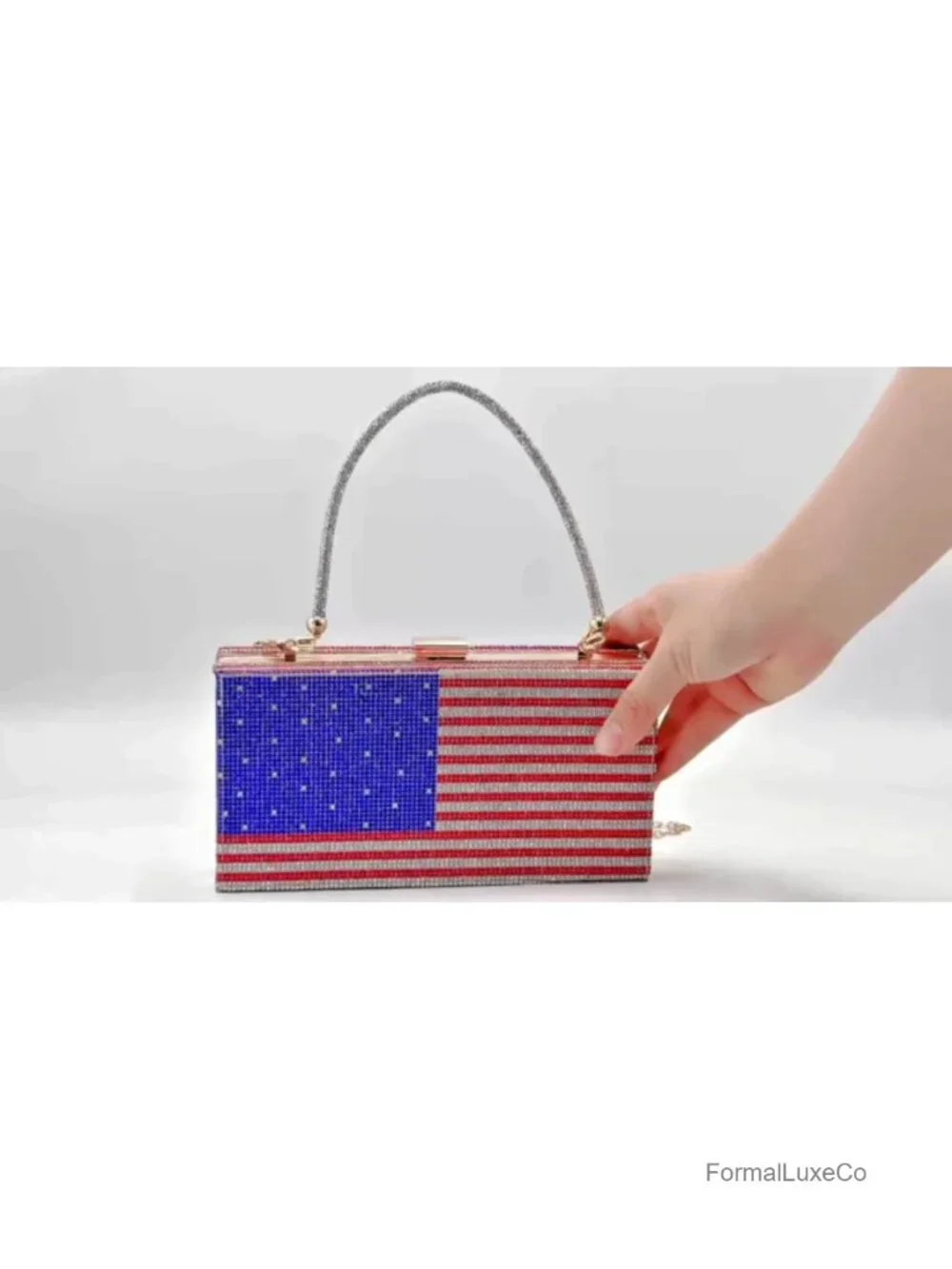 Rhinestone Pearl Clutch Evening Handbag - Mini Crystal Minaudiere Bag